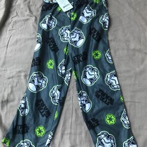 Star Wars Kids Pajama bottoms Boys Sz 4/5 Gray soft fleece NEW
